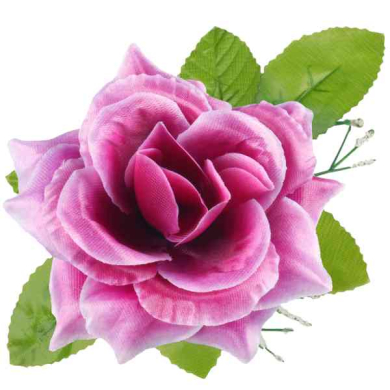 Róża w pąku - główka z liściem Lt.Purple